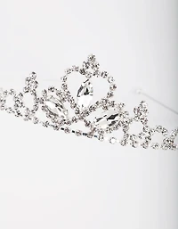 Kids Silver Diamante Tiara Headband