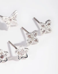 Gold Flower & Butterfly Earrings