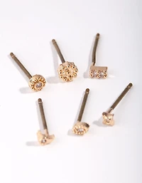 Gold Micro Celestial Earrings