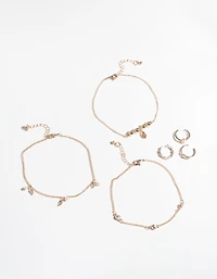 Rose Gold Dainty Toe & Anklet Set