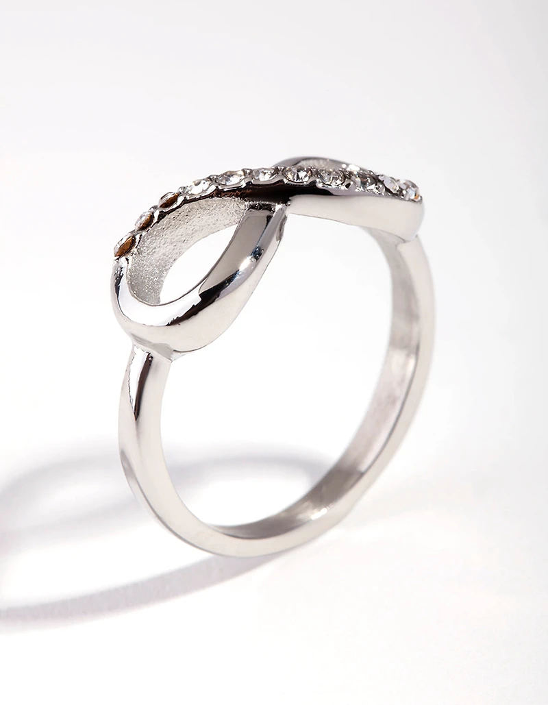 Silver Diamante Infinity Ring