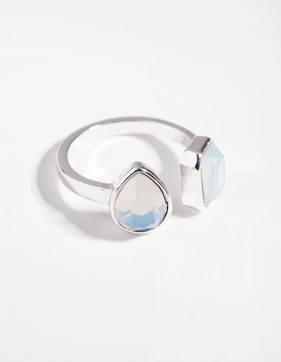 Silver Open Centre Stone Ring