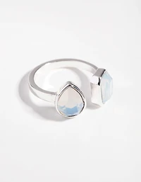 Silver Open Centre Stone Ring