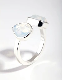 Silver Open Centre Stone Ring