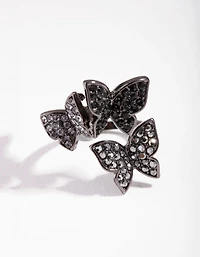 Anneau papillon en grappes mat