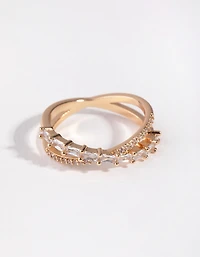 Gold Cubic Zirconia Orbit Band Ring