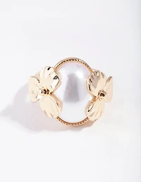 Gold Pearly Flower Ring