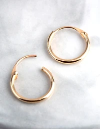 9ct Gold 11mm Fine Hoop Earrings