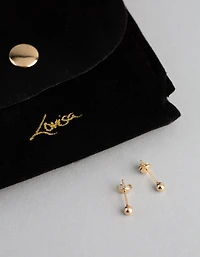 9ct Gold 3mm Polished Ball Stud Earrings