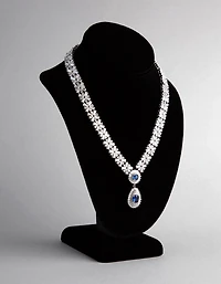 Silver Cubic Zirconia Crown Jewels Necklace
