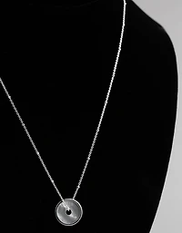 Sterling Silver Mother of Pearl Disc Satellite Chain Necklace
