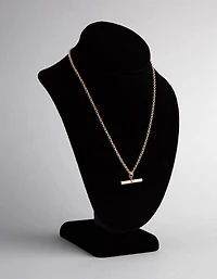 Gold Plated Sterling Silver Rolo Chain Fob Necklace