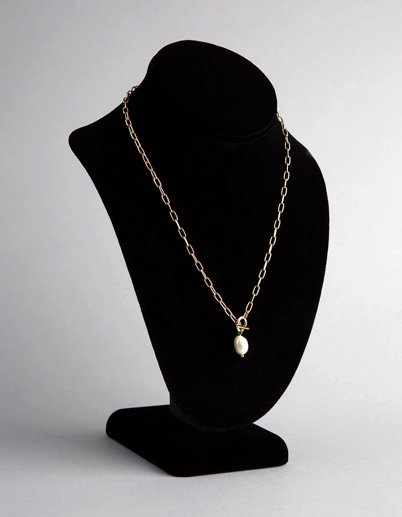 Gold Plated Sterling Silver Freshwater Pearl T&O Necklace