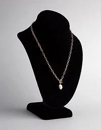 Gold Plated Sterling Silver Freshwater Pearl T&O Necklace