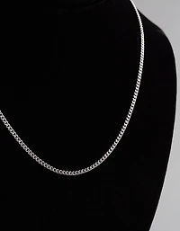 Sterling Silver Diamond Cut Curb Chain Necklace