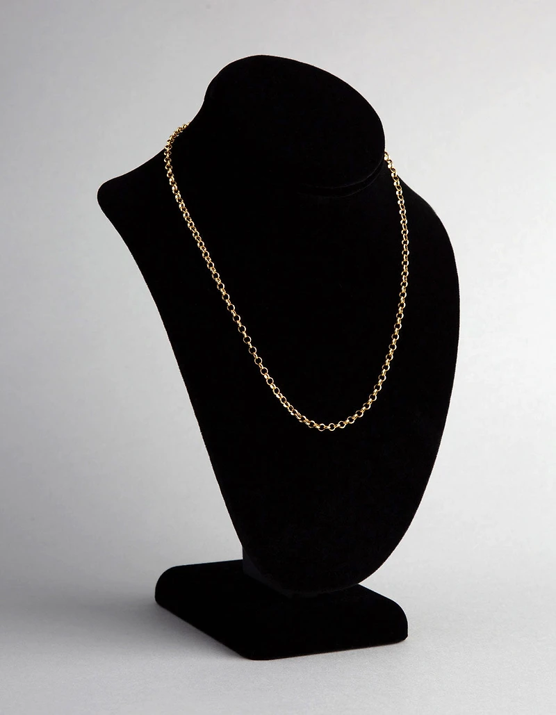 Gold Plated Sterling Silver Rolo Chain Necklace