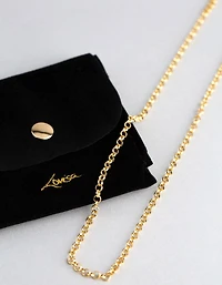 Gold Plated Sterling Silver Rolo Chain Necklace
