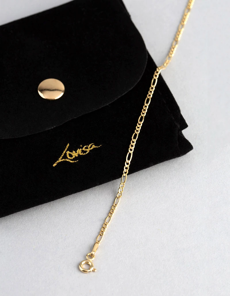 9ct Gold Figaro Chain Bracelet