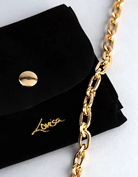Gold Plated Sterling Silver Long & Short Chain Bracelet