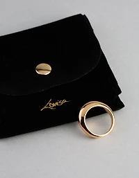 18ct Gold Plated Brass Single Rounded Ring