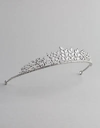 Silver Cubic Zirconia Navette Stone Tiara
