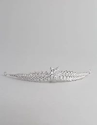 Silver Cubic Zirconia Fern Hair Garland