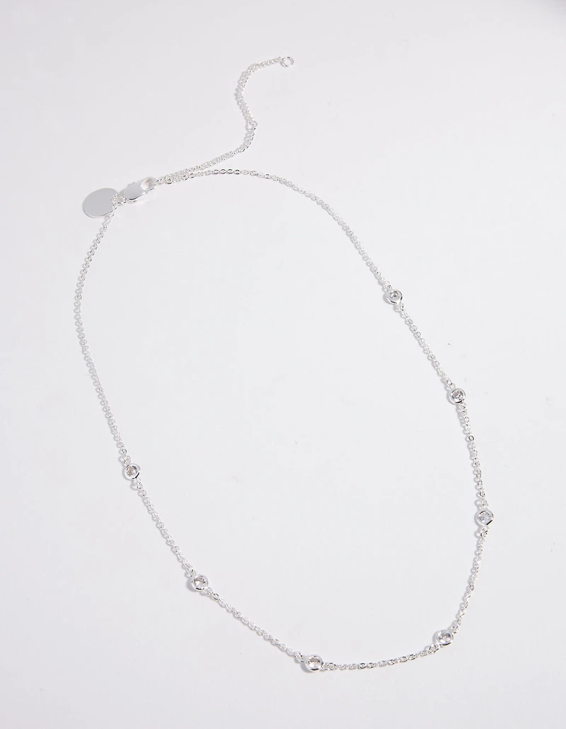 Silver Seven Crystal Necklace