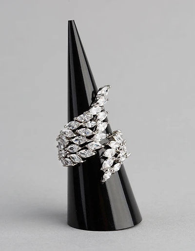 Silver Cubic Zirconia Vine Wrap Ring