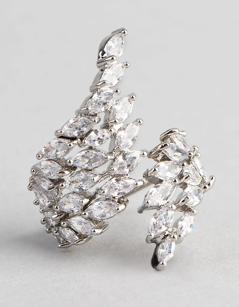 Silver Cubic Zirconia Vine Wrap Ring