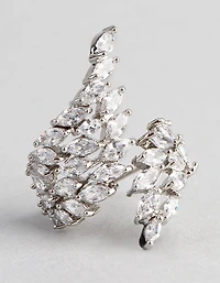 Silver Cubic Zirconia Vine Wrap Ring