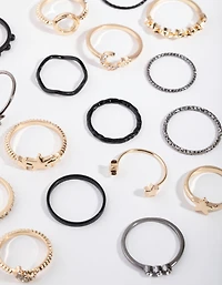 Mixed Metal Celestial Rings 24-Pack