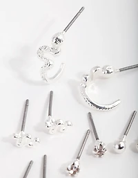 Silver Micro Snake 5-Pack Earring