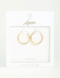 Gold Plated Sterling Silver 25mm Hoop Earrings