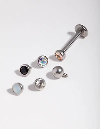 Surgical Steel Diamante Flat Back 6-Pack