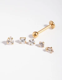Mixed Cubic Zirconia Flat Back 6-Pack