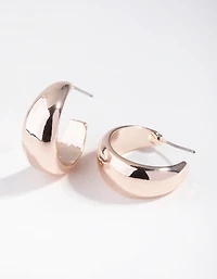 Rose Gold Rounded Hoop Earrings