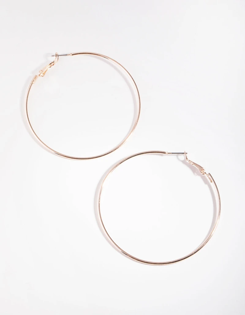 Rose Gold XL Superfine Hoop Earrings