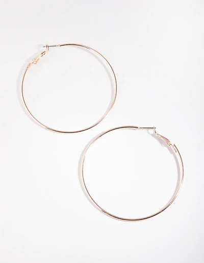 Rose Gold XL Superfine Hoop Earrings