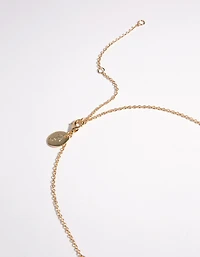 Gold Plated Pearl & Disc Necklace
