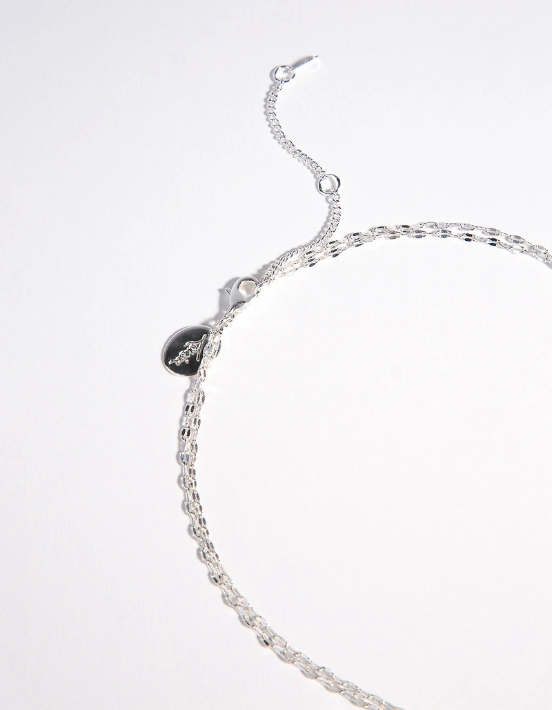 Silver Plated Double Row Moon Necklace