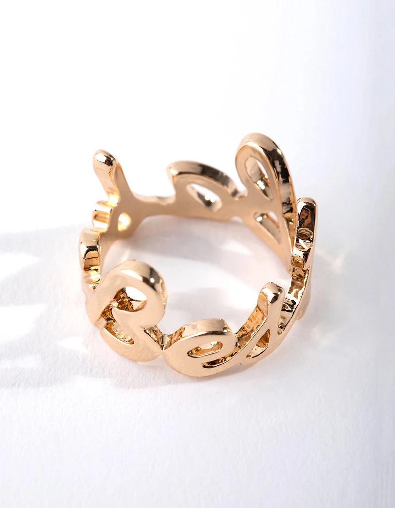 Gold Babe Word Ring