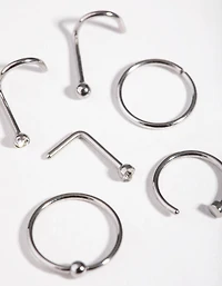 Surgical Steel Classic Mixed Nose Piercing 6-Pack