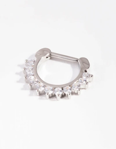 Surgical Steel Cubic Zirconia Septum