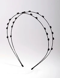 Matte Black Double Star Headband