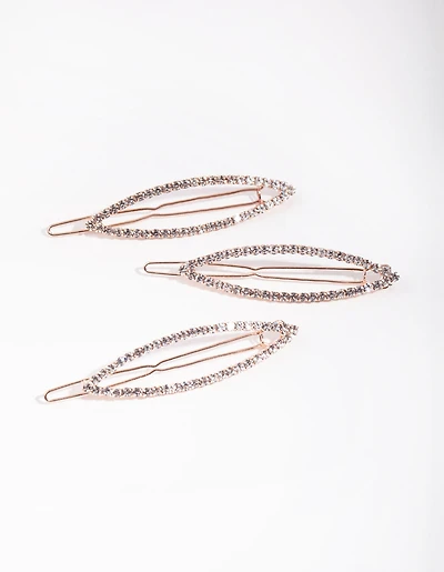 Gold Diamante Open Marquise Pack Clip