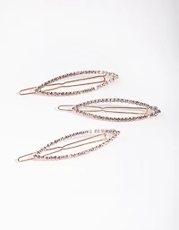 Gold Diamante Open Marquise Pack Clip