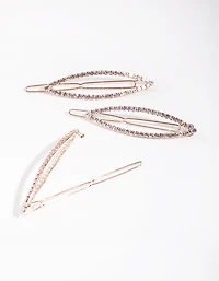 Gold Diamante Open Marquise Pack Clip