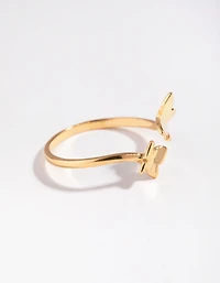 Yellow Gold Plated Sterling Silver Open Butterfly Ring