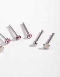 Surgical Steel Graduated Star Nose Stud 6-Pack