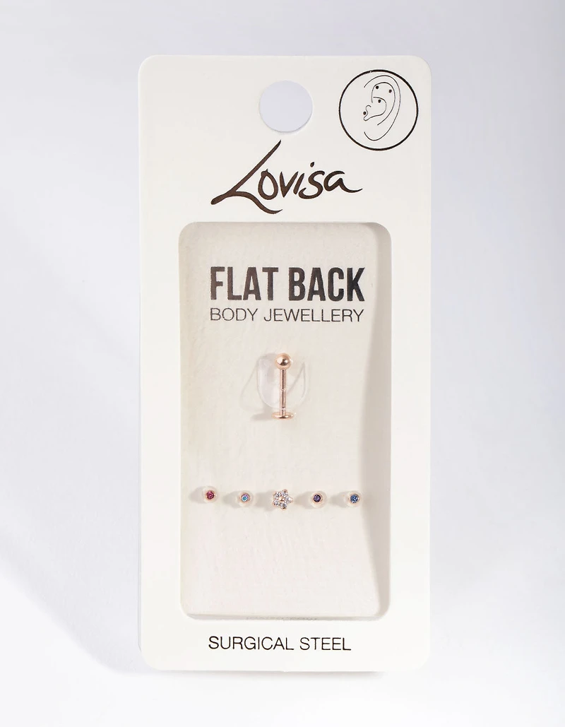 Gold Flower Flat Back 6-Pack